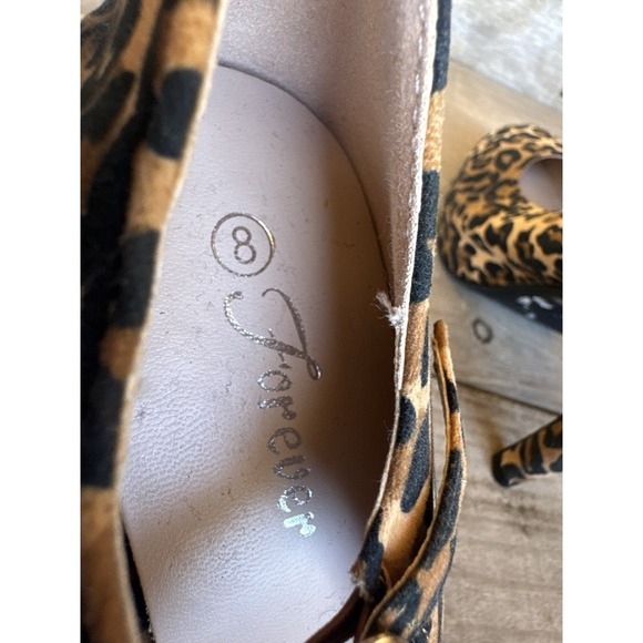 Forever Cheetah Print Womens High Heels Size 8 - Picture 11 of 12